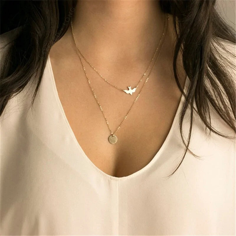 Women's Rose Gold Statement Pendant Necklace