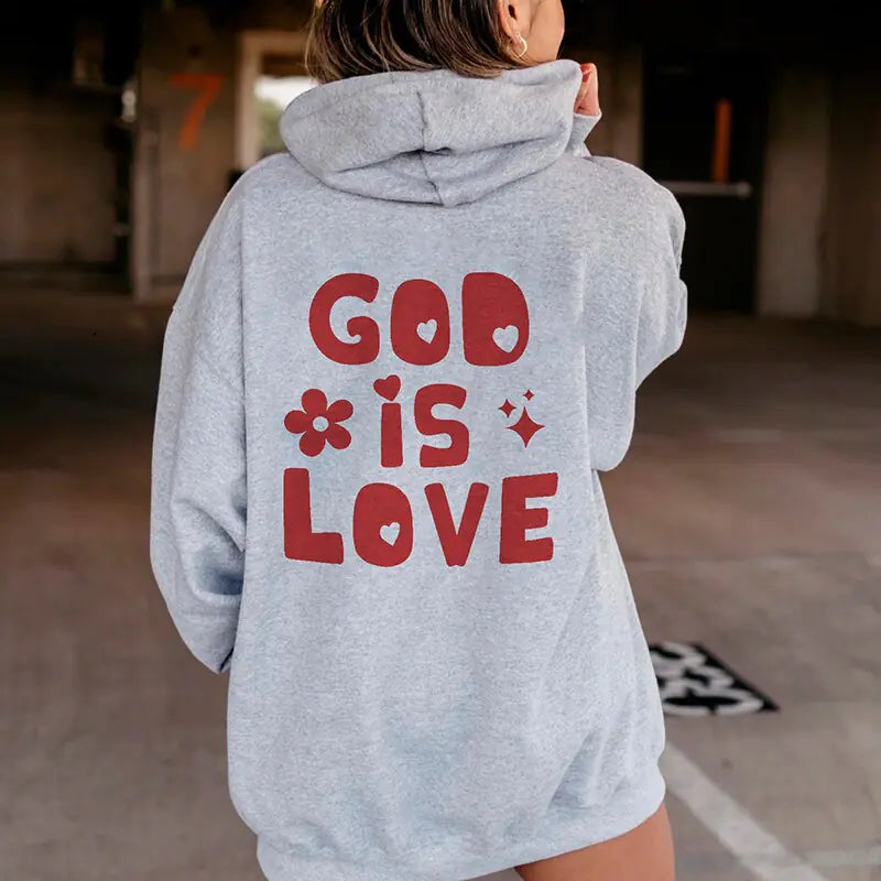 'God Is Love' Faith Print Hoodie