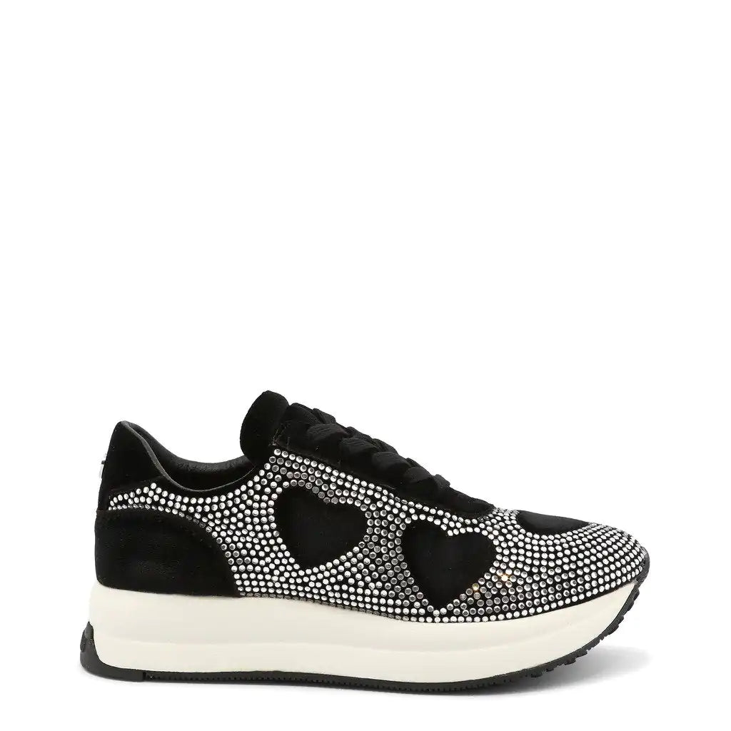 Love Moschino Heart Sneakers - Crystal Studded Black Edition