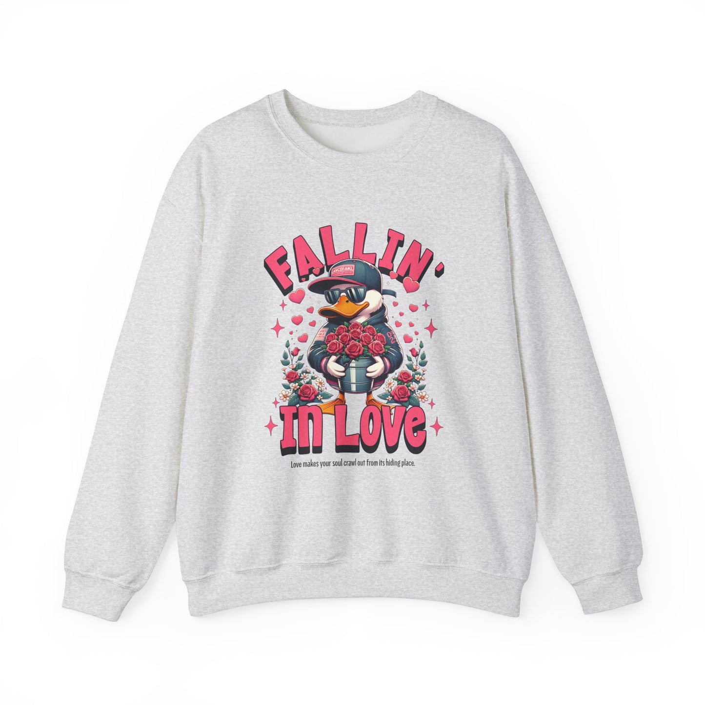 Duck Roses Crewneck Sweatshirt - Fallin in Love Funny Design