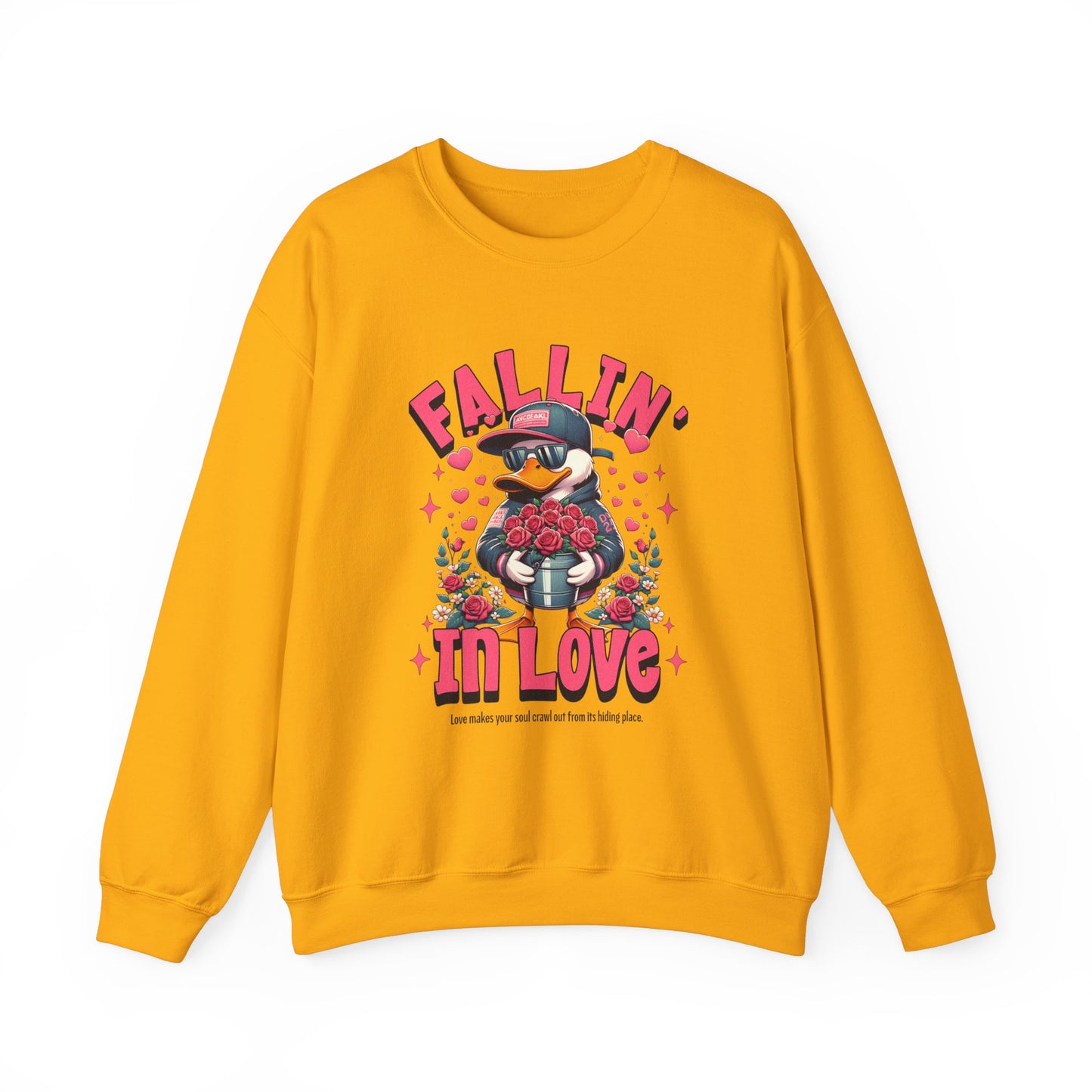 Duck Roses Crewneck Sweatshirt - Fallin in Love Funny Design