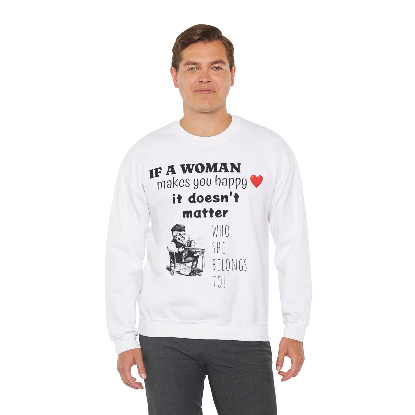 Funny Old Man Valentine's Day Crewneck Sweatshirt