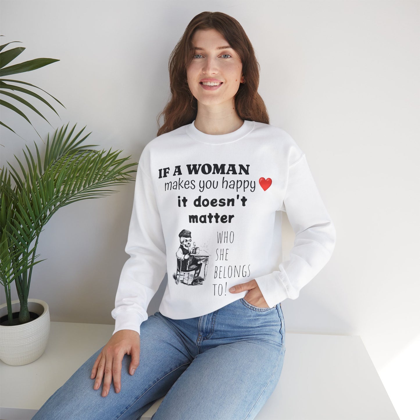 Funny Old Man Valentine's Day Crewneck Sweatshirt