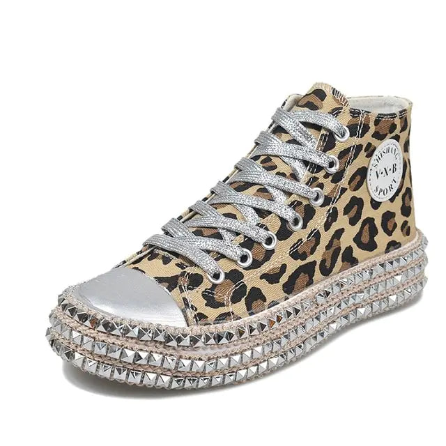 Leopard Women's Canvas Sneakers