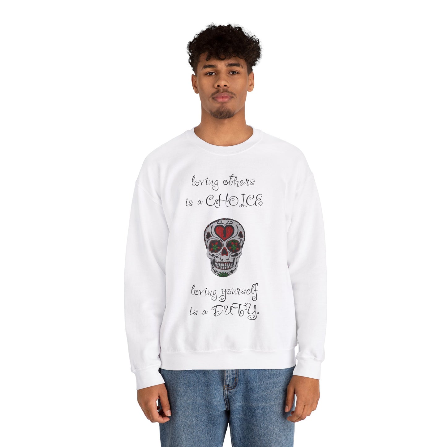 Valentine's Day Skull Unisex Crewneck Sweatshirt - Funny Valentine Quotes