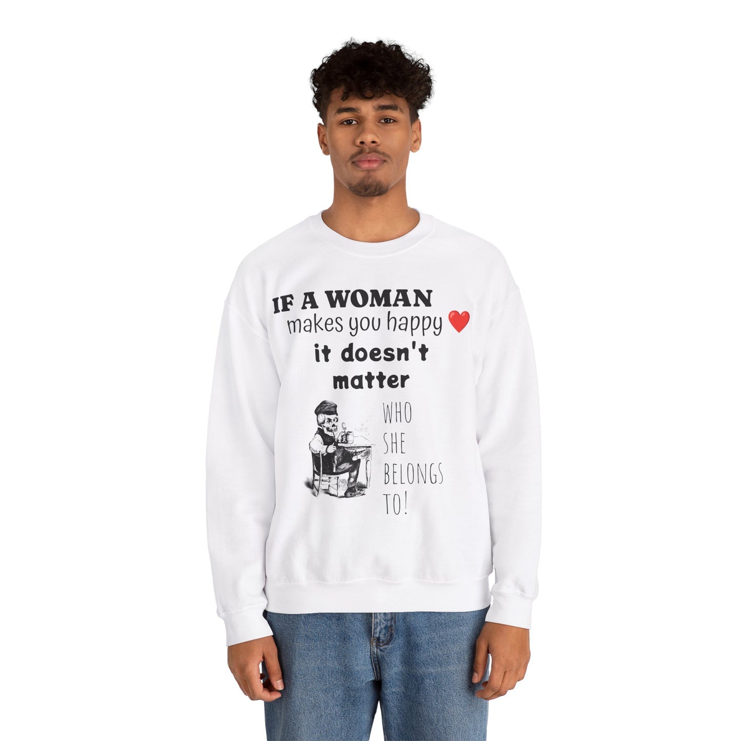 Funny Old Man Valentine's Day Crewneck Sweatshirt