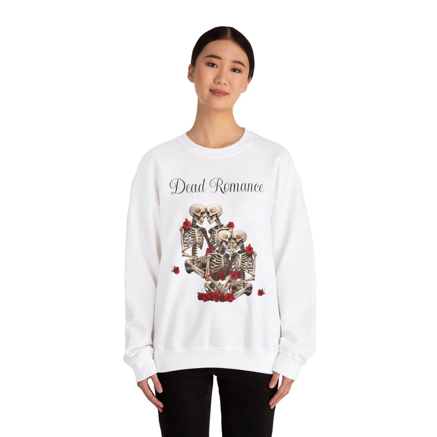 Valentine's Day Skeletons Unisex Crewneck Sweatshirt - Dead Romance, ValentineLovers, ValentineGift, SkeletonInLove