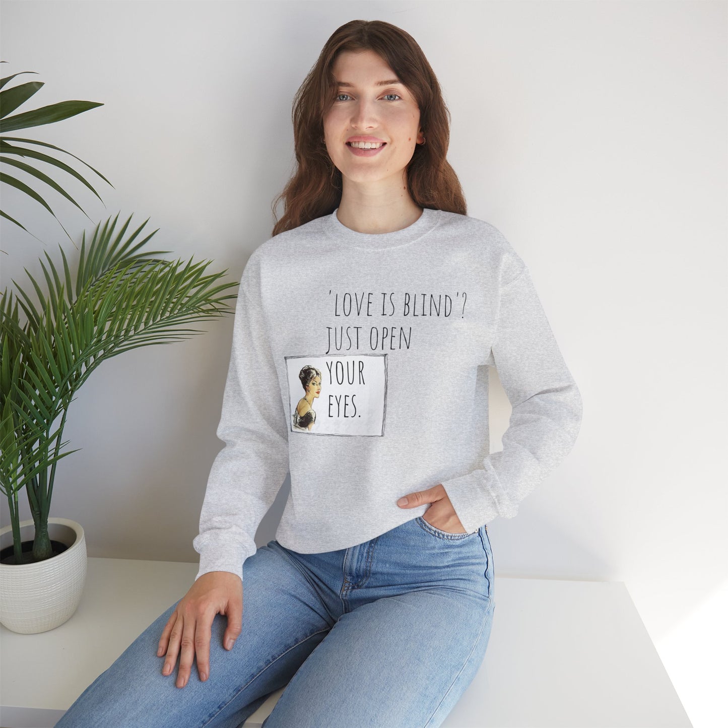 Funny Valentine Crewneck Sweatshirt for Women's