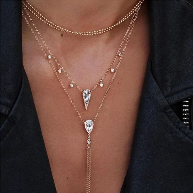 Women's Rose Gold Statement Pendant Necklace