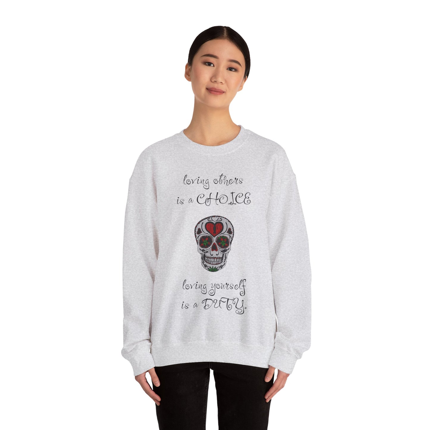 Valentine's Day Skull Unisex Crewneck Sweatshirt - Funny Valentine Quotes