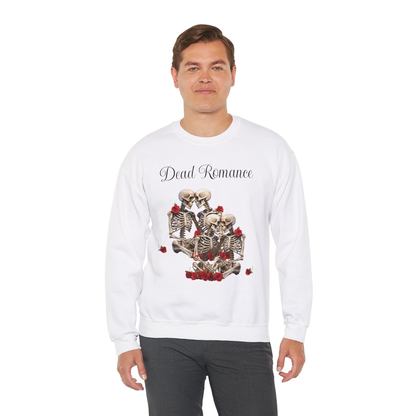 Valentine's Day Skeletons Unisex Crewneck Sweatshirt - Dead Romance, ValentineLovers, ValentineGift, SkeletonInLove