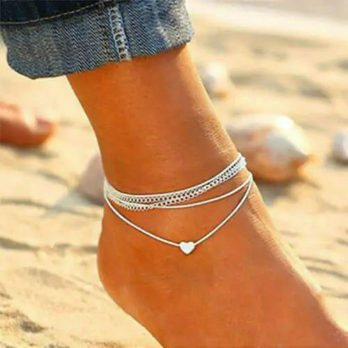 Ankle Love Heart Bracelet