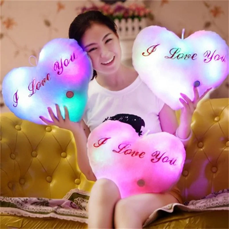 Valentine I ♥️ You Luminous Heart Pillow