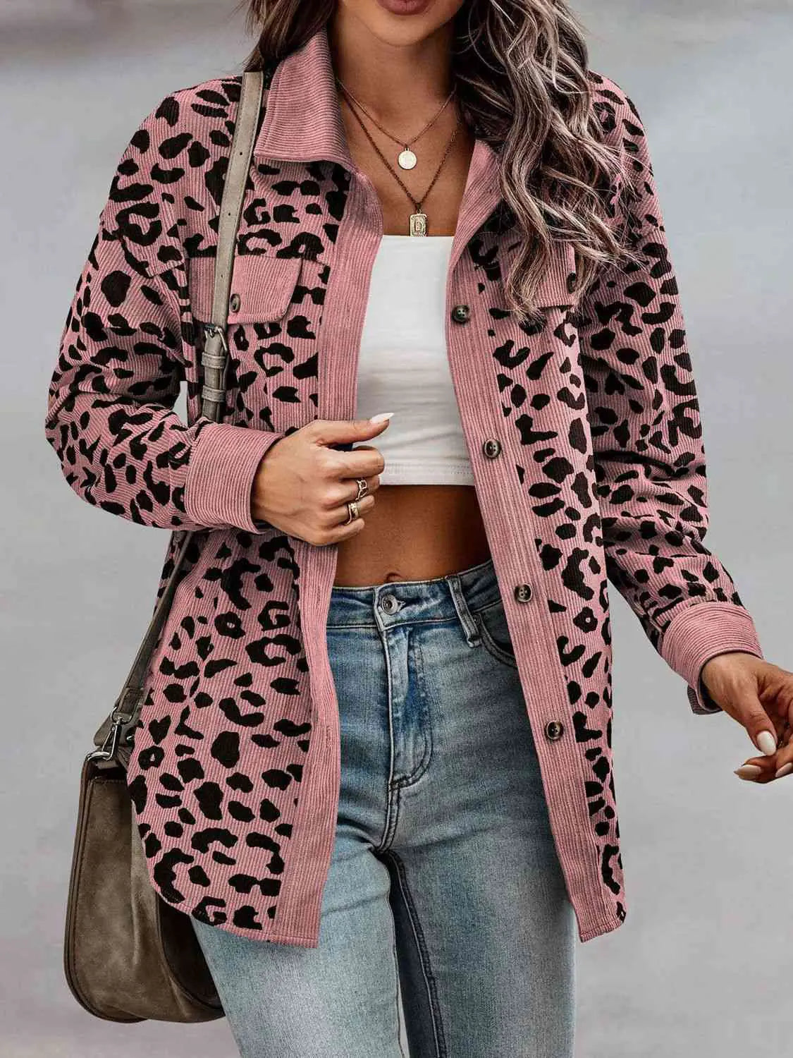 Leopard Buttoned Outfit Women's Jacket