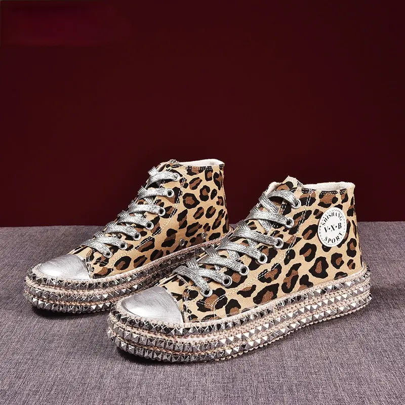 Leopard Women's Canvas Sneakers