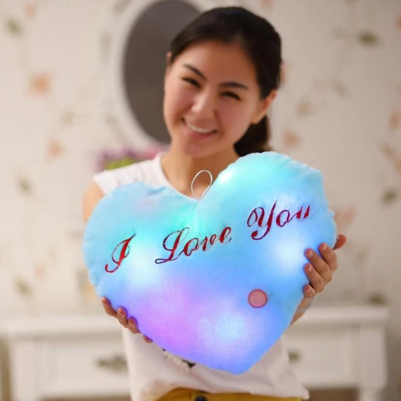 Valentine I ♥️ You Luminous Heart Pillow