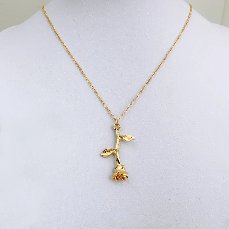 Women's Rose Gold Statement Pendant Necklace