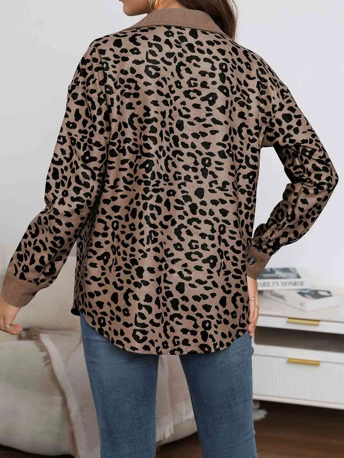 Leopard Buttoned Outfit Women's Jacket