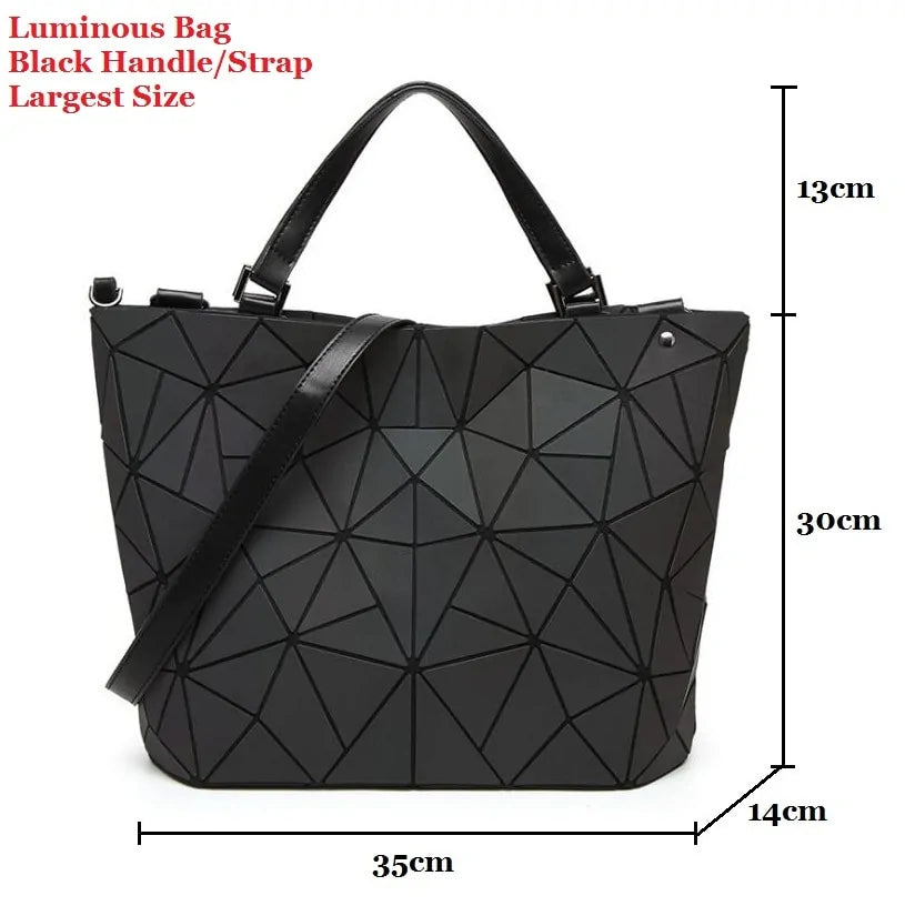 Sleek Luminous Geometric Laser Bag for Women