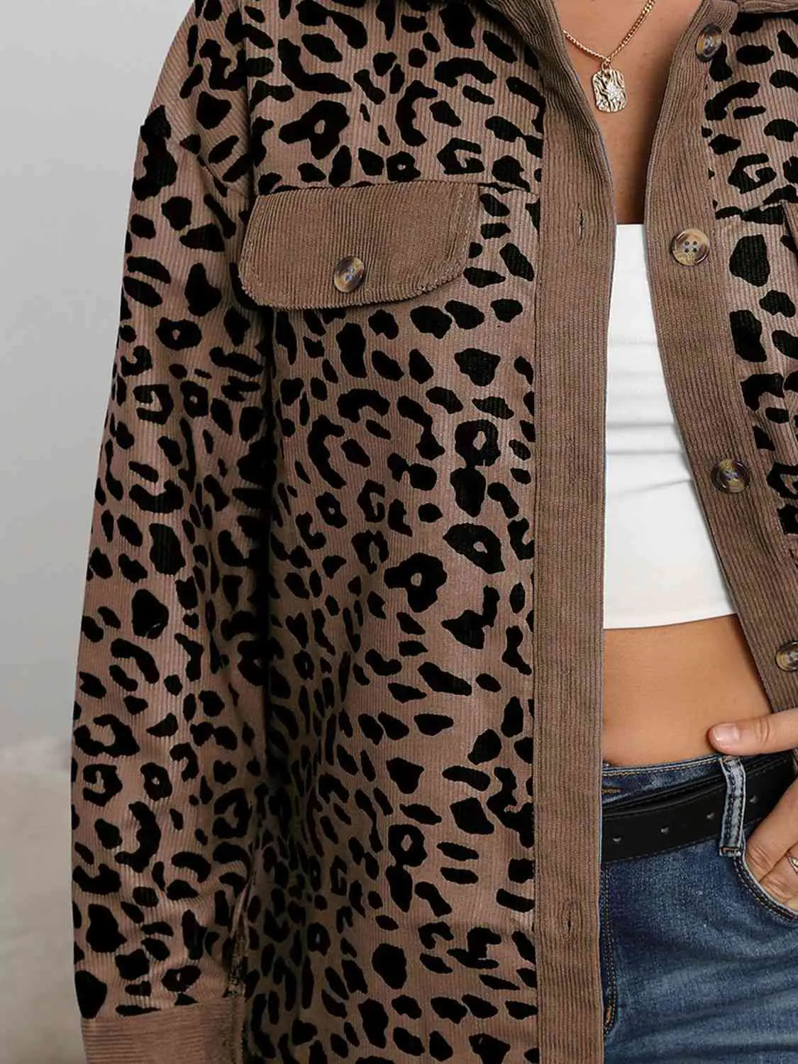 Leopard Buttoned Outfit Women's Jacket