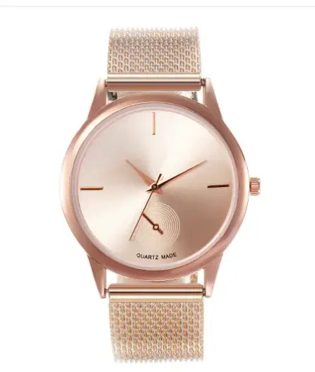 Rose Watch with Quartz Movement - Elegant Minimalist Timepiece