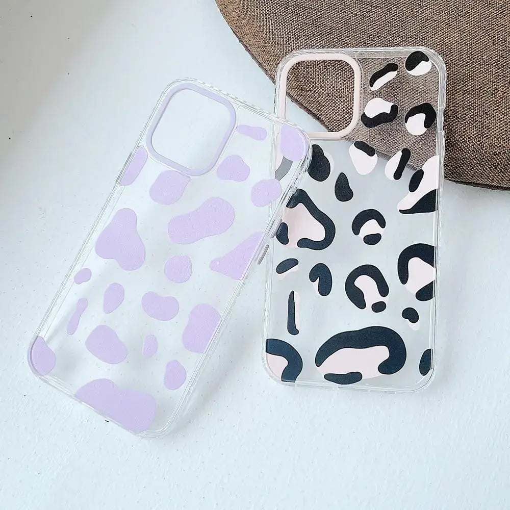 iPhone Vintage Leopard Print Transparent Case