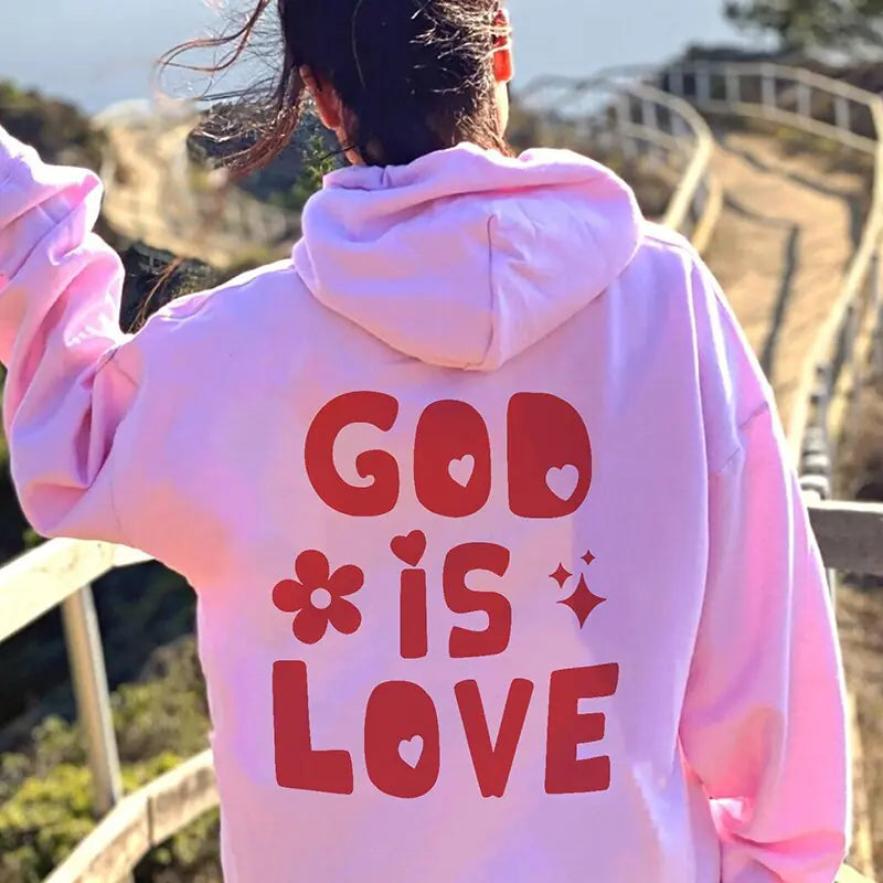 'God Is Love' Faith Print Hoodie