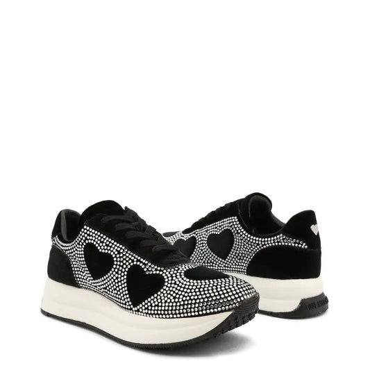 Love Moschino Heart Sneakers - Crystal Studded Black Edition