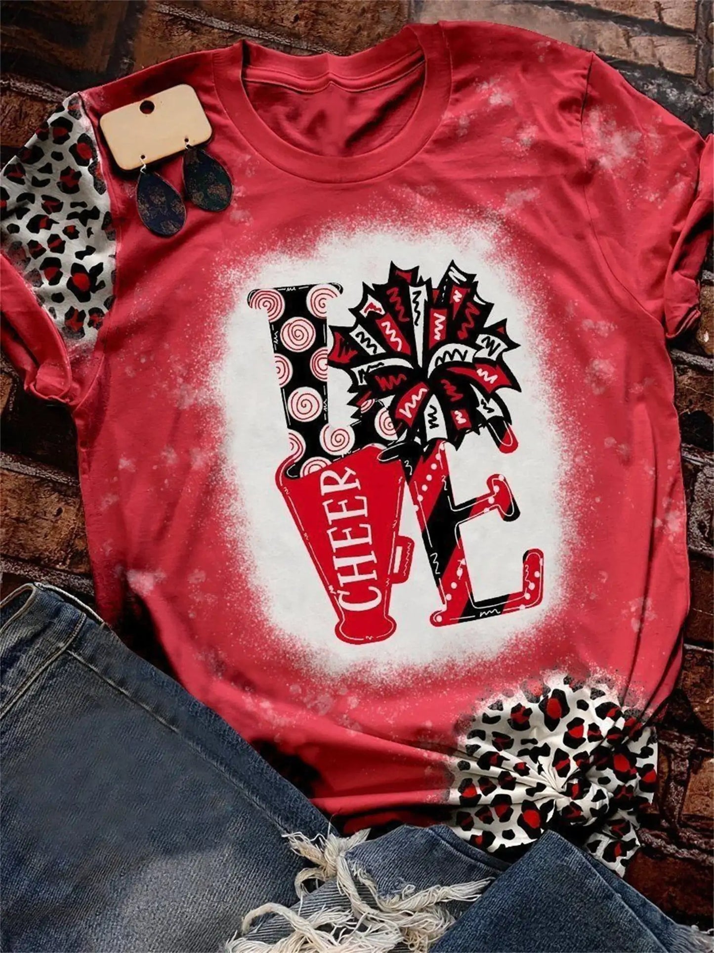 Santa Love Printed Patterns T-Shirt