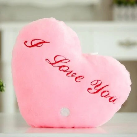 Valentine I ♥️ You Luminous Heart Pillow