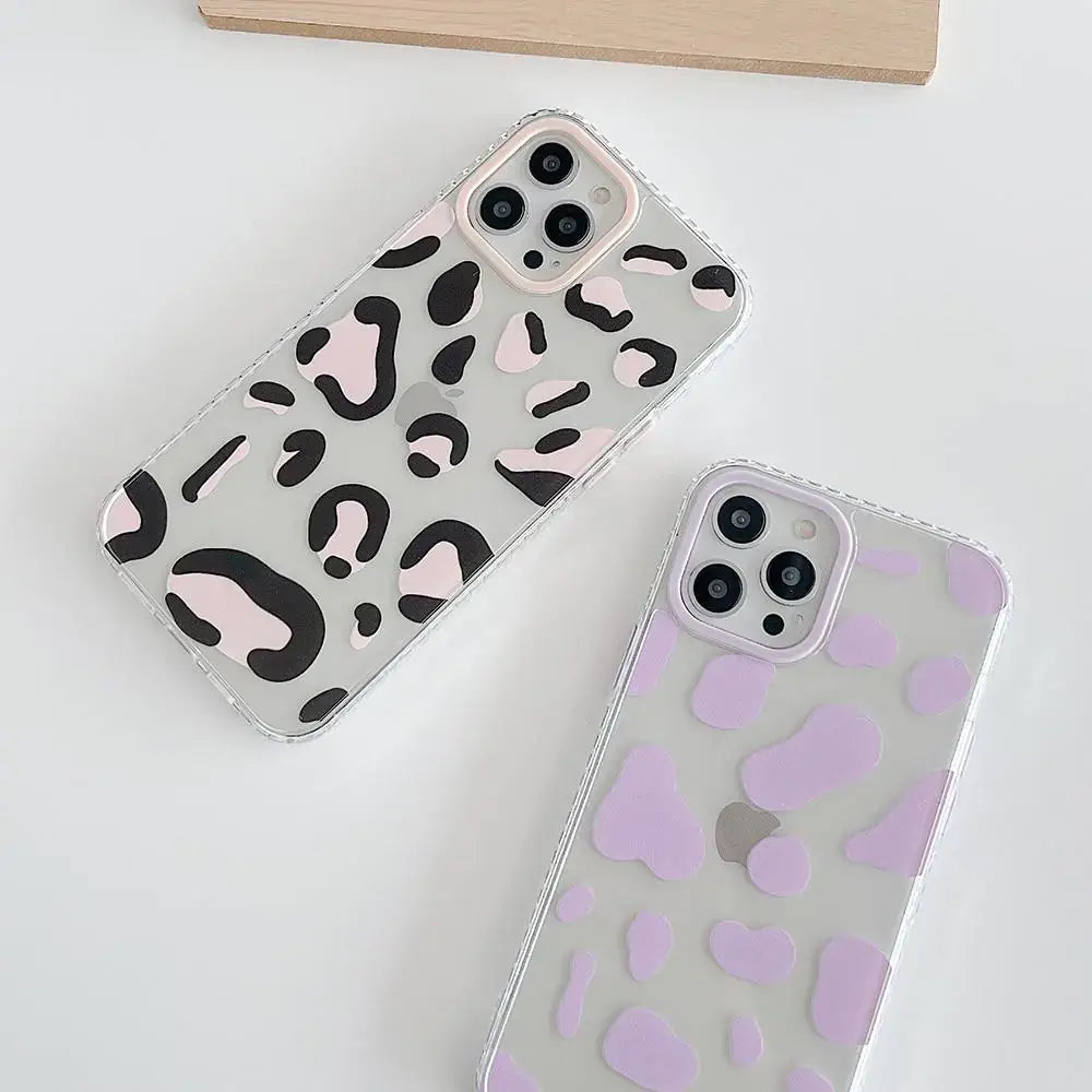 iPhone Vintage Leopard Print Transparent Case