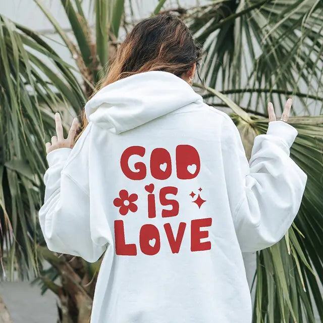 'God Is Love' Faith Print Hoodie