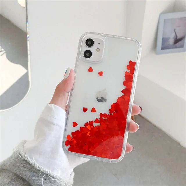 iPhone Glitter Love Heart Sequins Phone Case