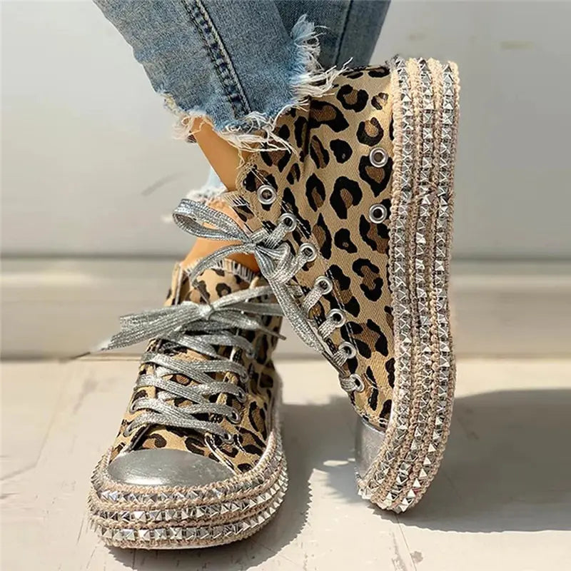 Leopard Women's Canvas Sneakers