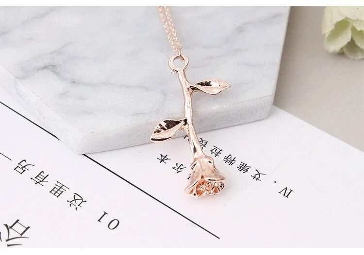 Women's Rose Gold Statement Pendant Necklace