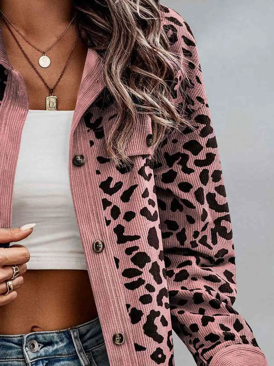 Leopard Buttoned Outfit Women's Jacket