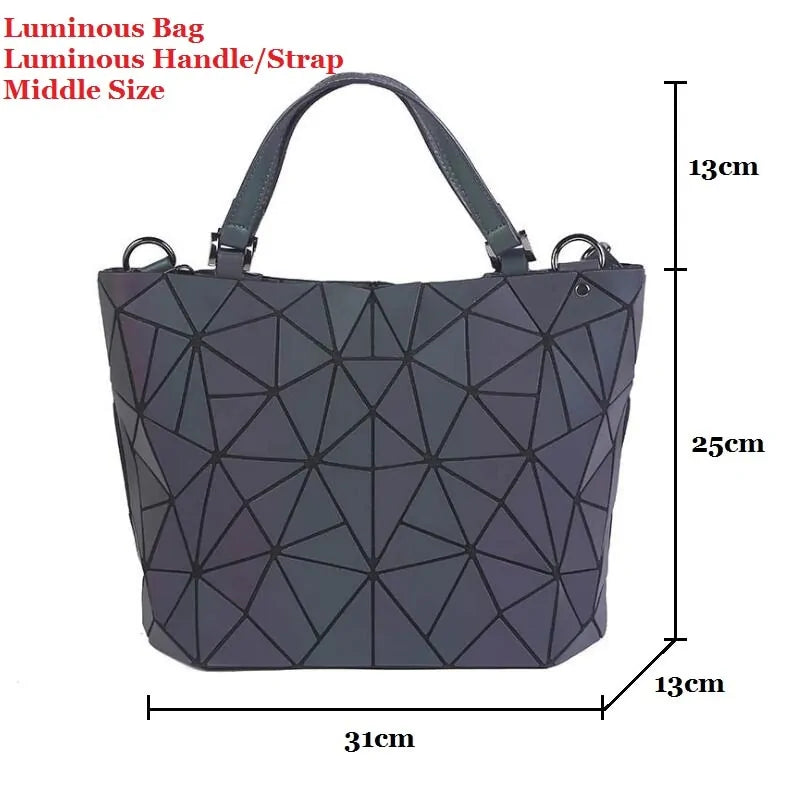 Sleek Luminous Geometric Laser Bag for Women